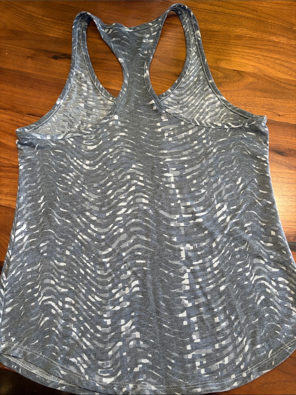 Nike Gray Patterned Dri-FIT Racerback Tank with Pink RUN Logo - Picture 3 of 3